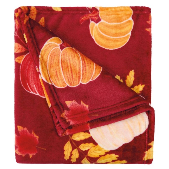 NWT Aldi Kirkton House Red and Orange Harvest Throw Blanket 50” x 60” - Picture 1 of 4